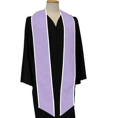 Lavender Purple Graduation Sash With White Binded Edge