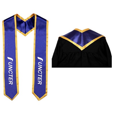 Custom 72"L Unisex Adult Graduation Honor Stole Sash Classic End w/ Trim