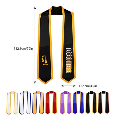 72"Unisex Adult Graduation Honor Stole Sash - Full Color Imprint 2 Side